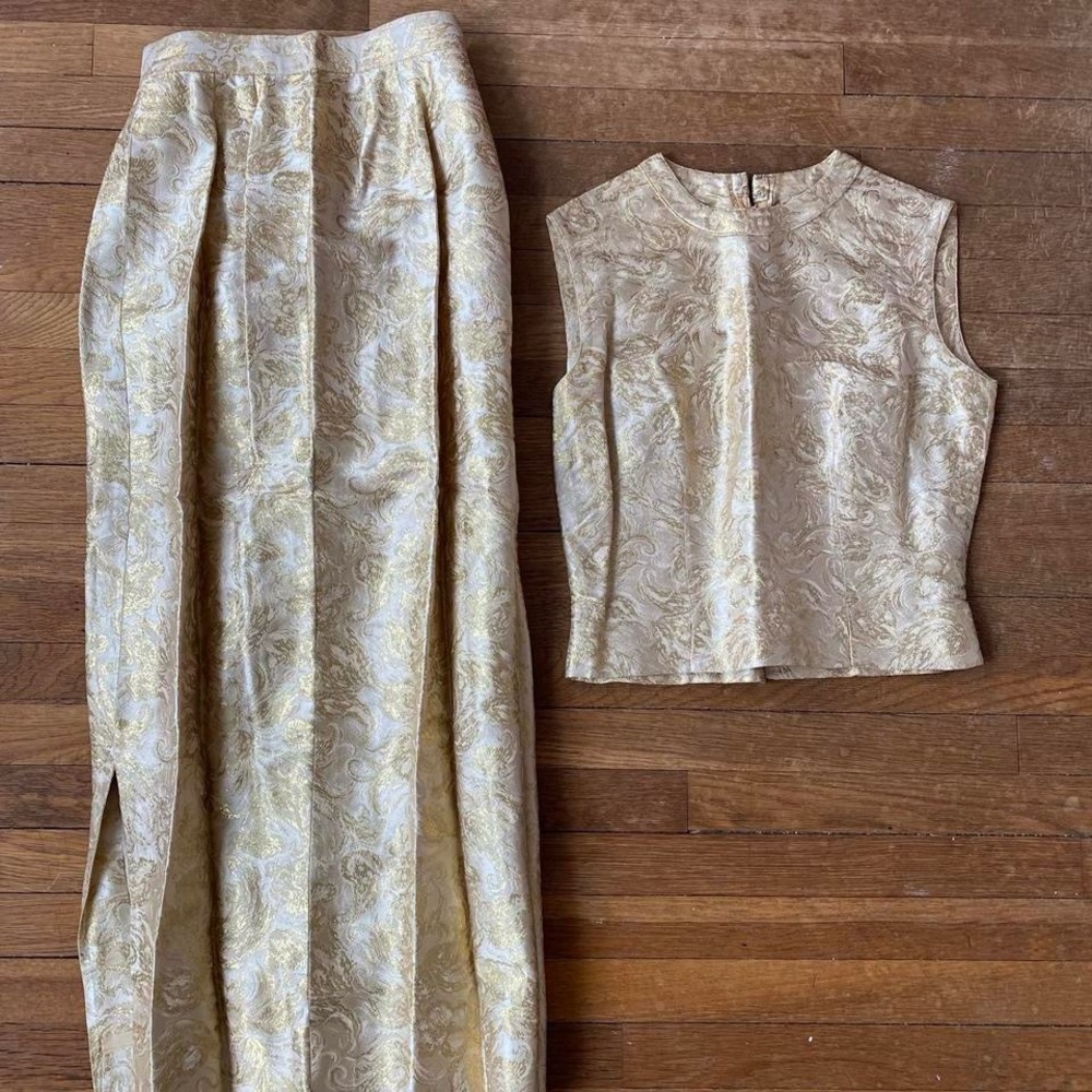 60s gold brocade set